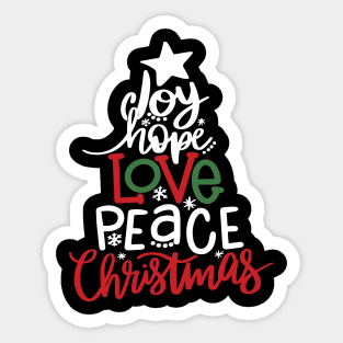 Joy Hope Love Peace Christmas Sticker